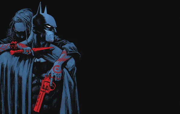 Picture Red, Black, Knife, Batman, Costume, Weapons, Hero, Mask
