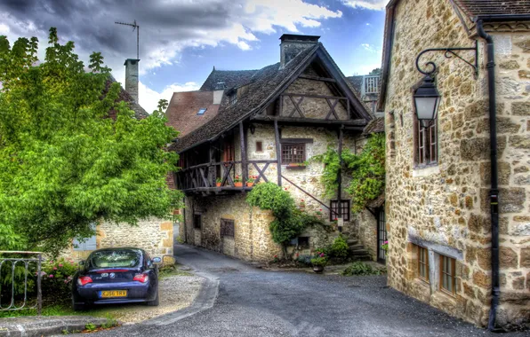 Picture the city, photo, street, France, HDR, home, Of carennac