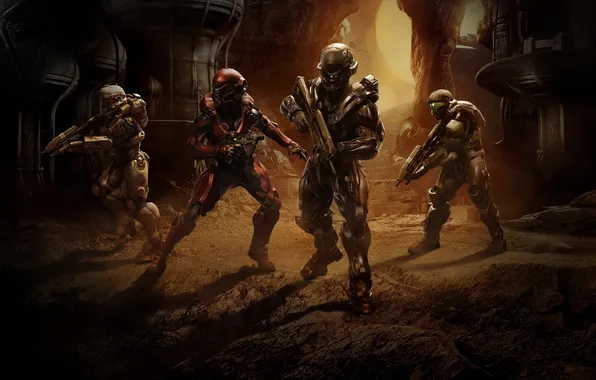 Picture team, fighters, the Spartans, Halo 5: Guardians, agent Locke