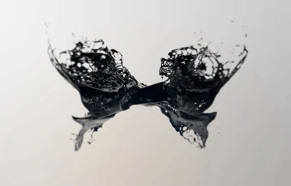 Splash, liquid, black