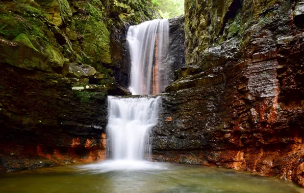 Nature, rocks, shore, waterfall, stream
