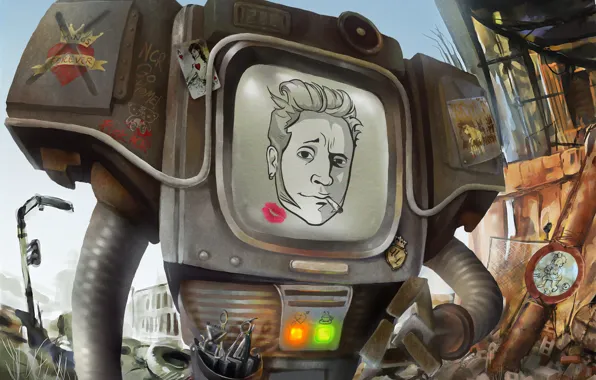 Picture robot, Fallout, New Vegas, Fallout: New Vegas, Securitron