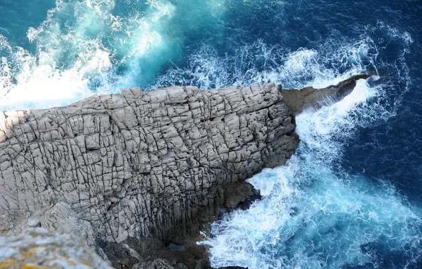 Wave, water, mountains, nature, Sea, Spain, the Mediterranean sea, Mallorca