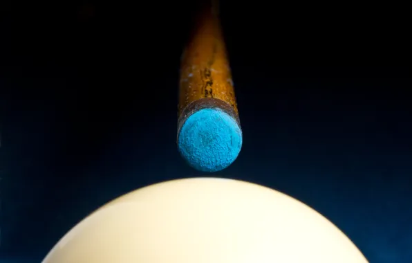 White, macro, ball, blur, Billiards, blow, cue, bokeh