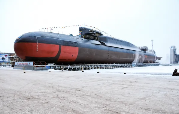 Picture underwater, cruiser, atomic, rocket, purpose, strategic, K-407, Novomoskovsk