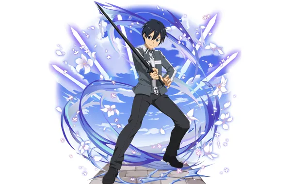 Sword, guy, Sword Art Online, Kirito, Sword Art Online, Kirigaya Kazuto