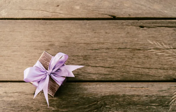 Birthday, box, wood, gift, ribbon