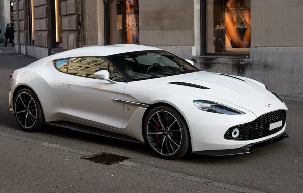 Aston Martin, White, Street, Zagato, Vanquish
