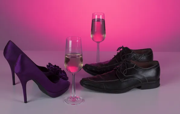 Picture wine, shoes, Flirt