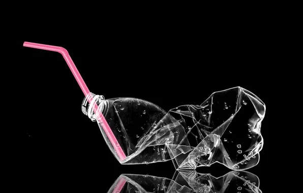 Plastic, water, liquid, drink, bottle, straw