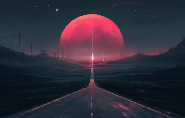 Road, planet, art