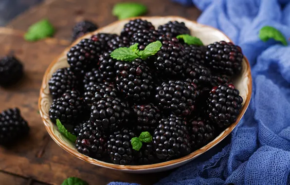 Berries, fresh, wood, BlackBerry, blackberry, berries