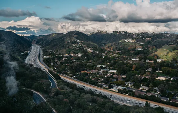 Road, CA, Hills, USA, America, Los Angeles, California, Road