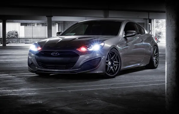 Auto, The fence, Tuning, Machine, Hyundai, Coupe, Parking, Genesis