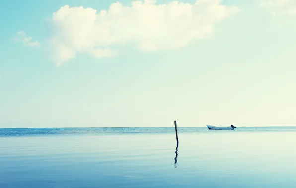 Picture sea, the sky, boat