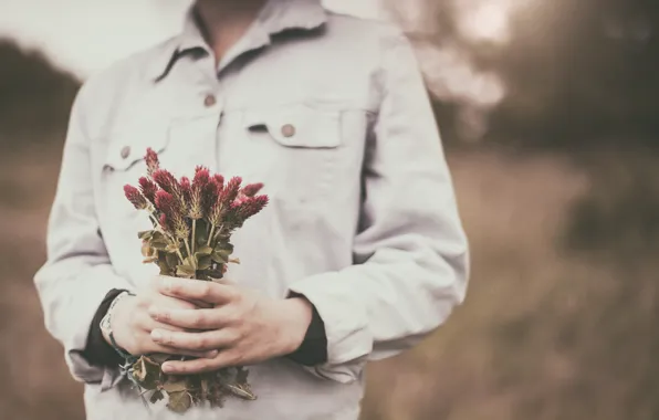 Picture bouquet, hands, Details