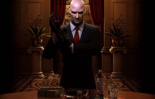 Picture gun, Costume, Gloves, Hitman, Blood Money, Blood money, Tie, Agent 47