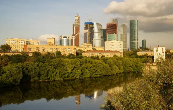 Picture River, Moscow, Building, Russia, Russia, Moscow, River, Buildings