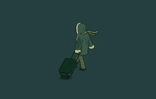 Vector, scarf, suitcase, coat, j3concepts, The Operation, leaving