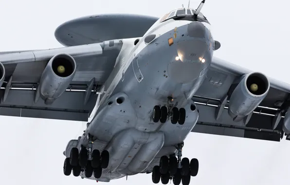 Picture the plane, the rise, A-50, AWACS, far, detection, radar, and management