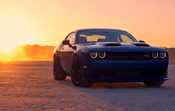 Sunset, Dodge, Challenger, Hellcat, SRT, Widebody, 2019