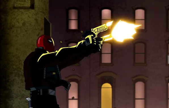 Guns, shooting, Red hood