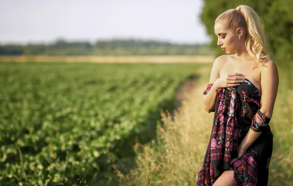 Summer, nature, face, model, Sophia