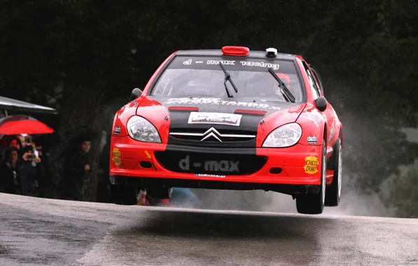 Red, Auto, Sport, Machine, Rain, Logo, Citroen, WRC