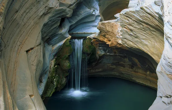 Rocks, waterfall, Australia, Oceania, Karijini national park