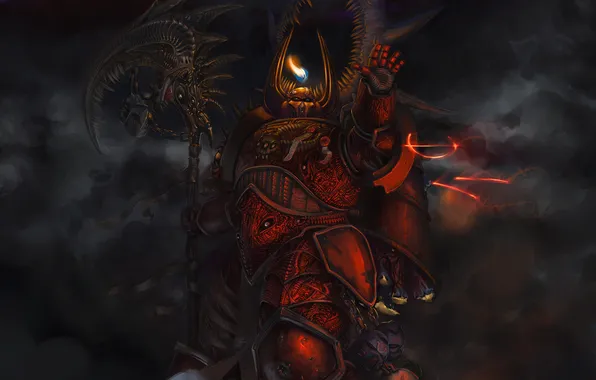 Flame, armor, characters, warrior, braid, Warhammer, Vuor Saddat