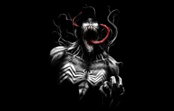 Darkness, mouth, Creek, Venom, Venom, symbiote