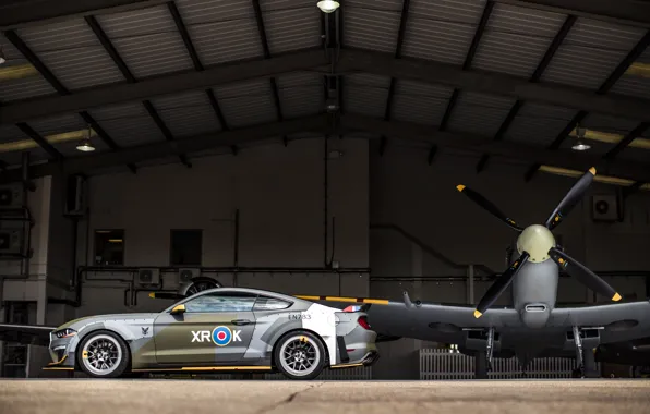 Ford, Profile, Hangar, 2018, Supermarine Spitfire, RAF, Royal air force, Mustang GT