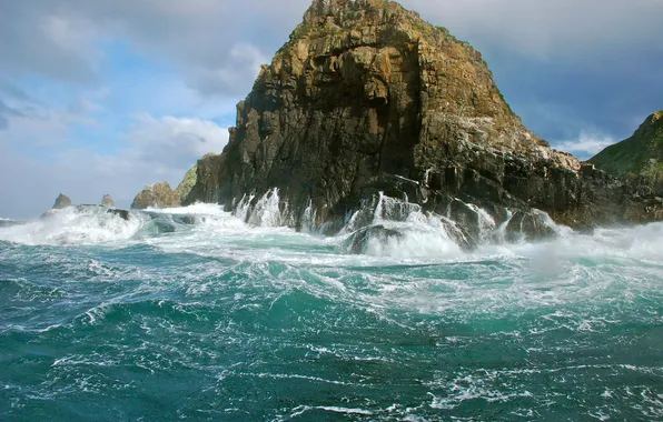 Sea, wave, storm, rocks, Australia