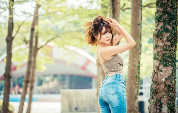 Picture girl, pose, street