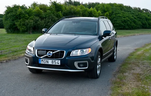 Picture road, auto, forest, Volvo