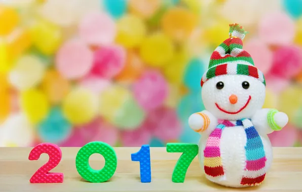 Picture christmas, new year, snowman, 2017