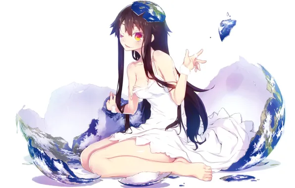 Girl, earth, art, shell