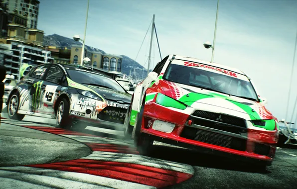 Picture track, turn, game, ford, mitsubishi, rally, dirt 3, Monte Carlo