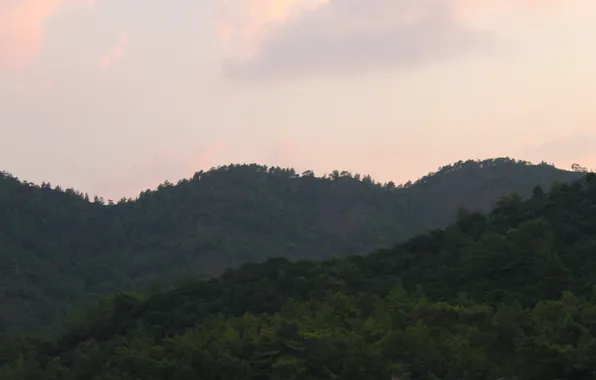 Picture summer, the sky, sunset, mountains, pattern, height