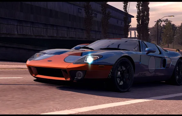 The city, race, classic, Ford GT40, Need for Speed Undercover