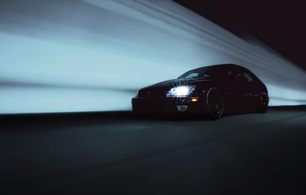Picture black, Lexus, black, tuning, Lexus, is300, in motion