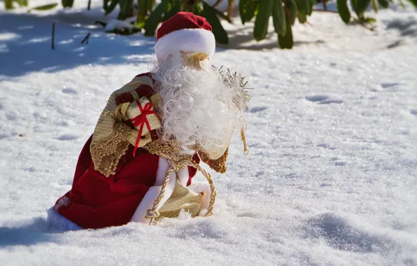 Winter, snow, holiday, toy, doll, Christmas, the snow, New year