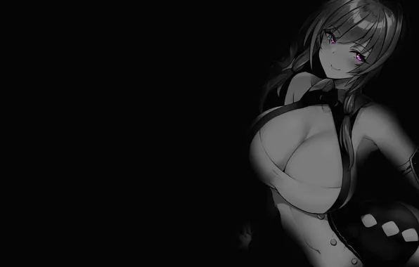 Wallpaper girl, smile, positive, anime, black background, back for mobile  and desktop, section сёнэн, resolution 1920x1080 - download
