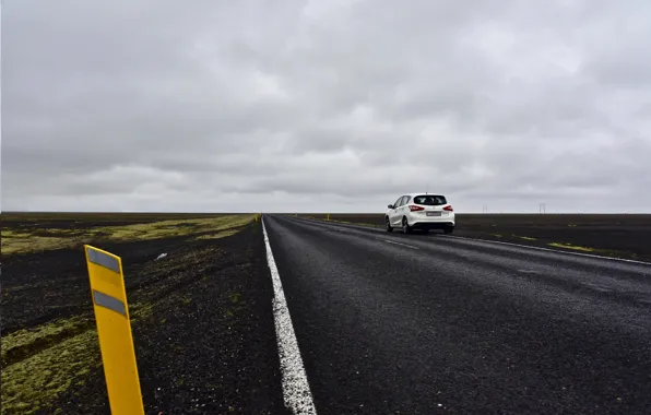 Picture road, clouds, Car, Iceland