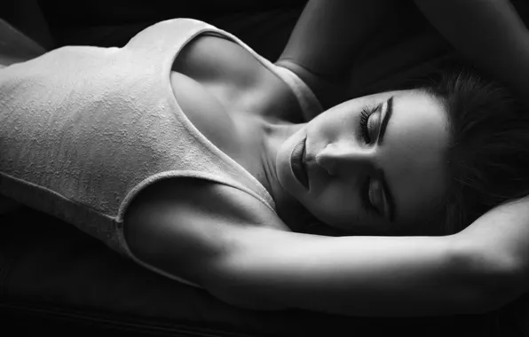 Chest, look, girl, sexy, b/W, neckline, photographer, face