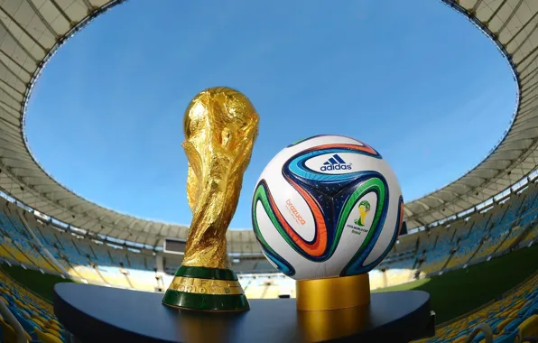 The sky, football, the ball, bowl, stadium, Cup, Brazil, the world Cup