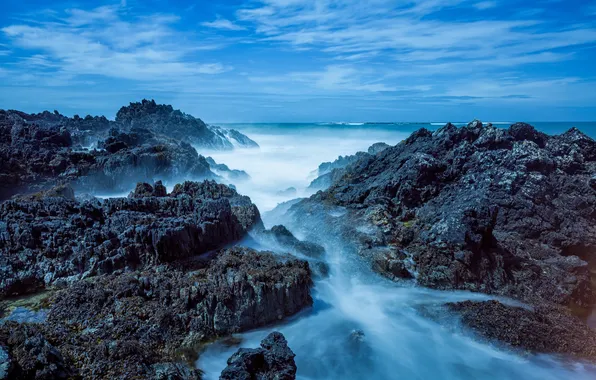 Water, rocks, Wales, Bardsey Island