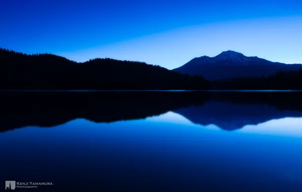 Picture lake, mountain, twilight, photographer, peace, Kenji Yamamura
