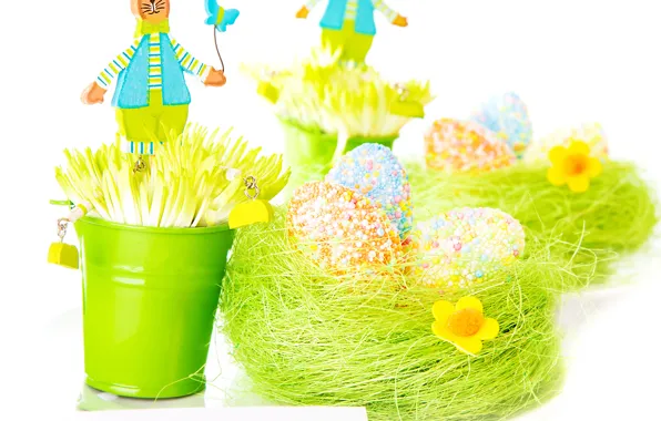 Flowers, eggs, Easter, Easter