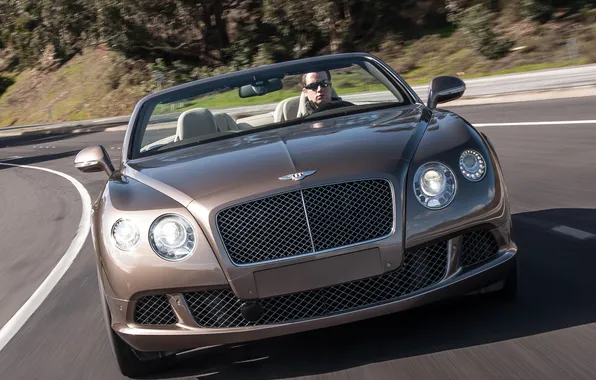 Picture road, Bentley, Continental, the front, Bentley, Speed Convertible